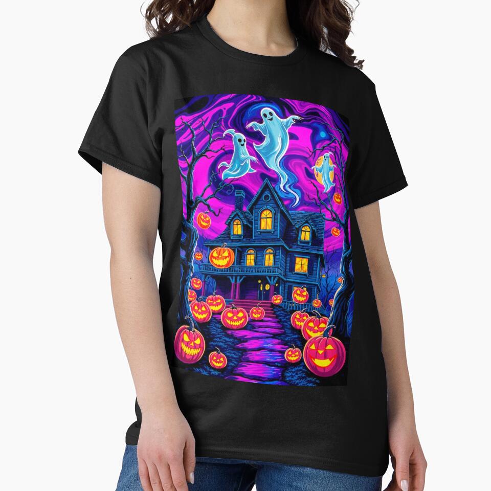 Halloween Ghosts Pumpkins Haunted House by 1beachbum