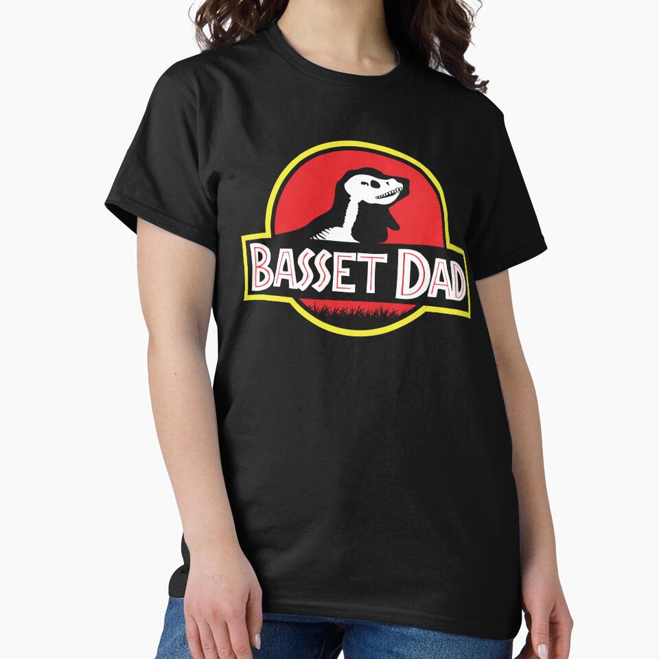 (For Dark Background) Jurassic Basset Hound Dad by More Cute Dogs