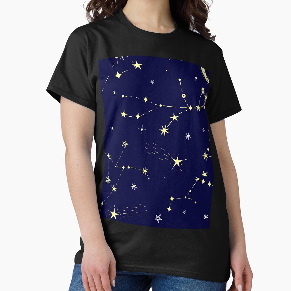 celestial moon star constellation blue by Gossip Rag
