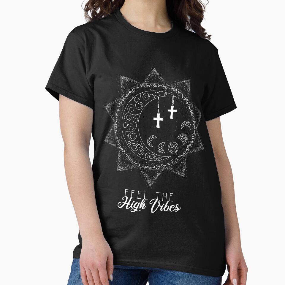 Moon Geometric Moon Phases High Vibes by AOCreativeProd