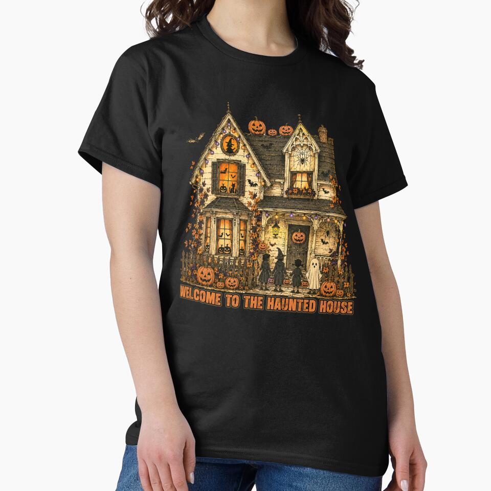 Welcome to the Haunted House Vintage Halloween Cottage by Spyshirt