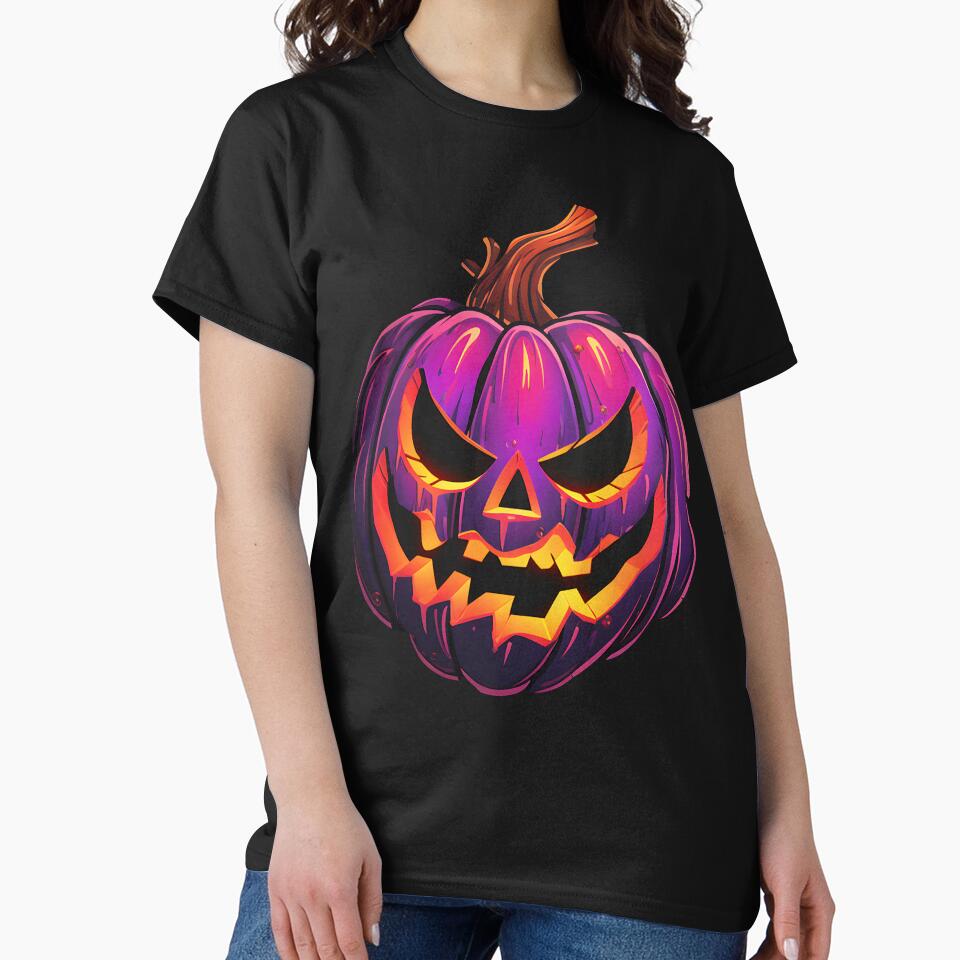 scary neon pumpkin by Wickystickers