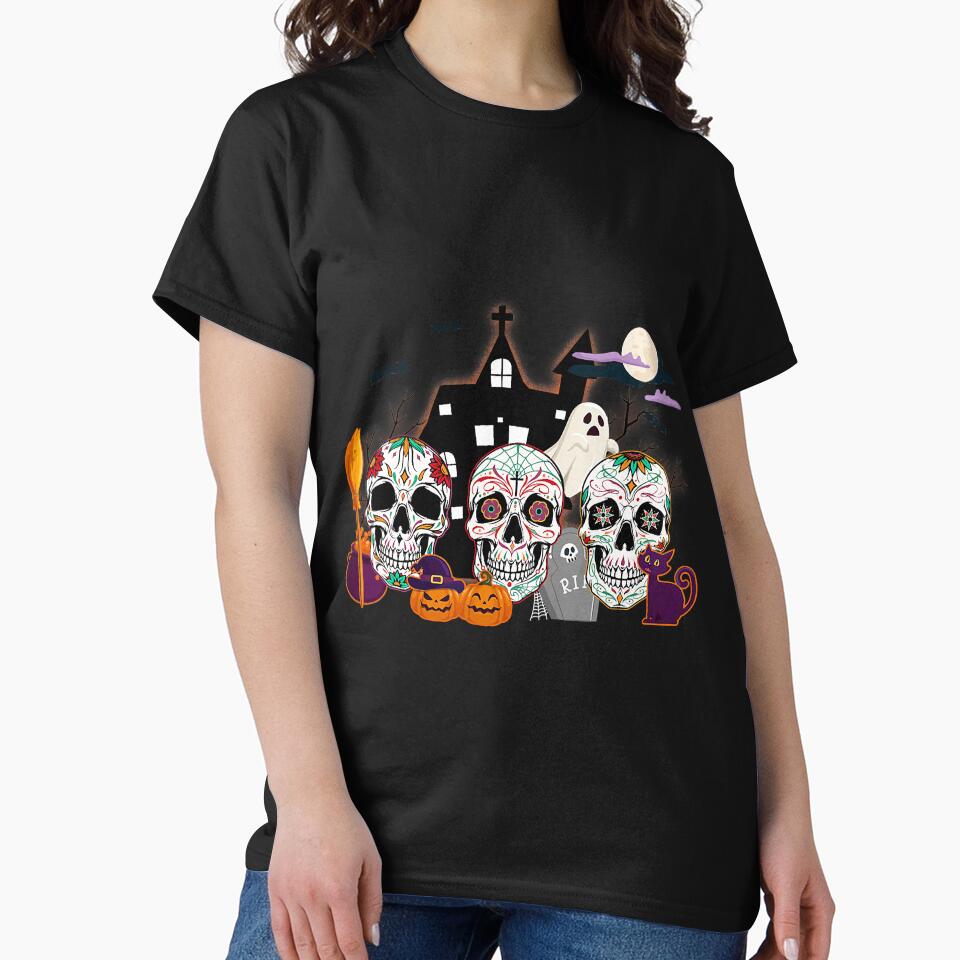 Three Sugar Skull Custome Boo Pumpkin by YesterDayCheck