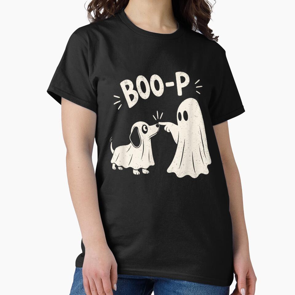 Ghost And Dachshund Boop Cute Halloween Best Friends Forever Together by EricCotanori