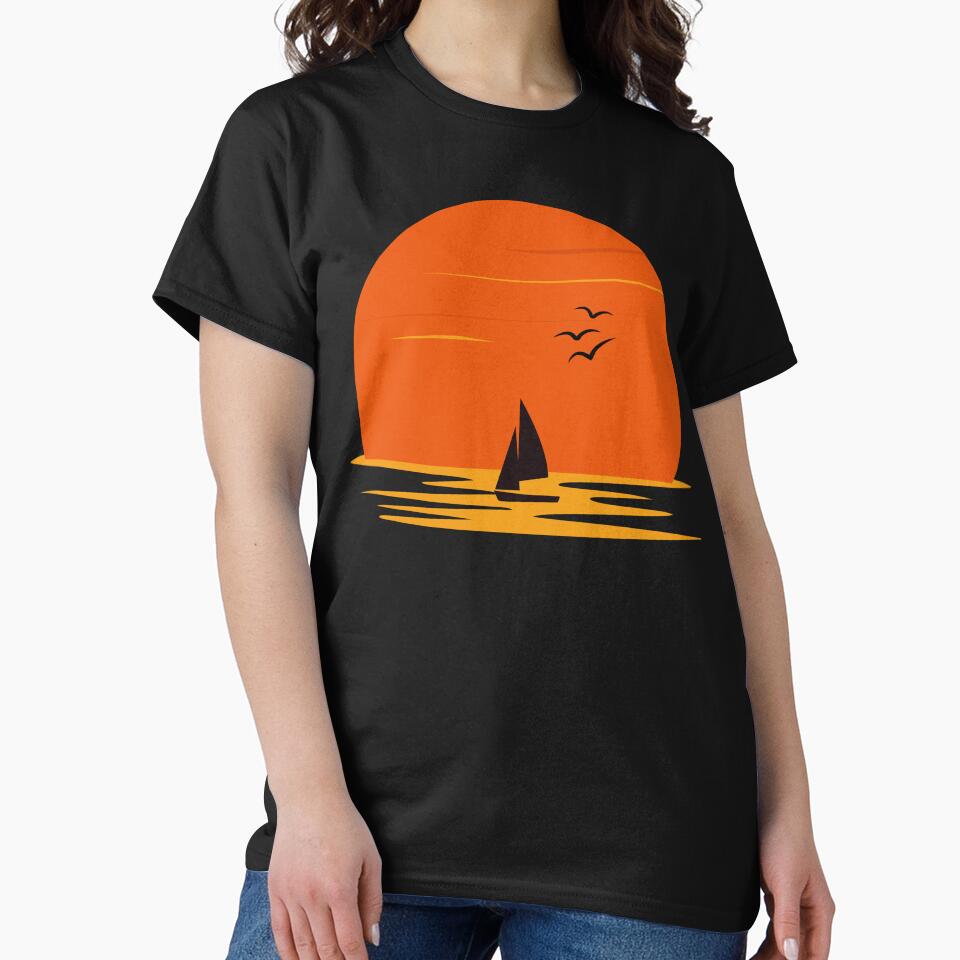 Retro Sunset Sailboat Silhouette by JPareDesign
