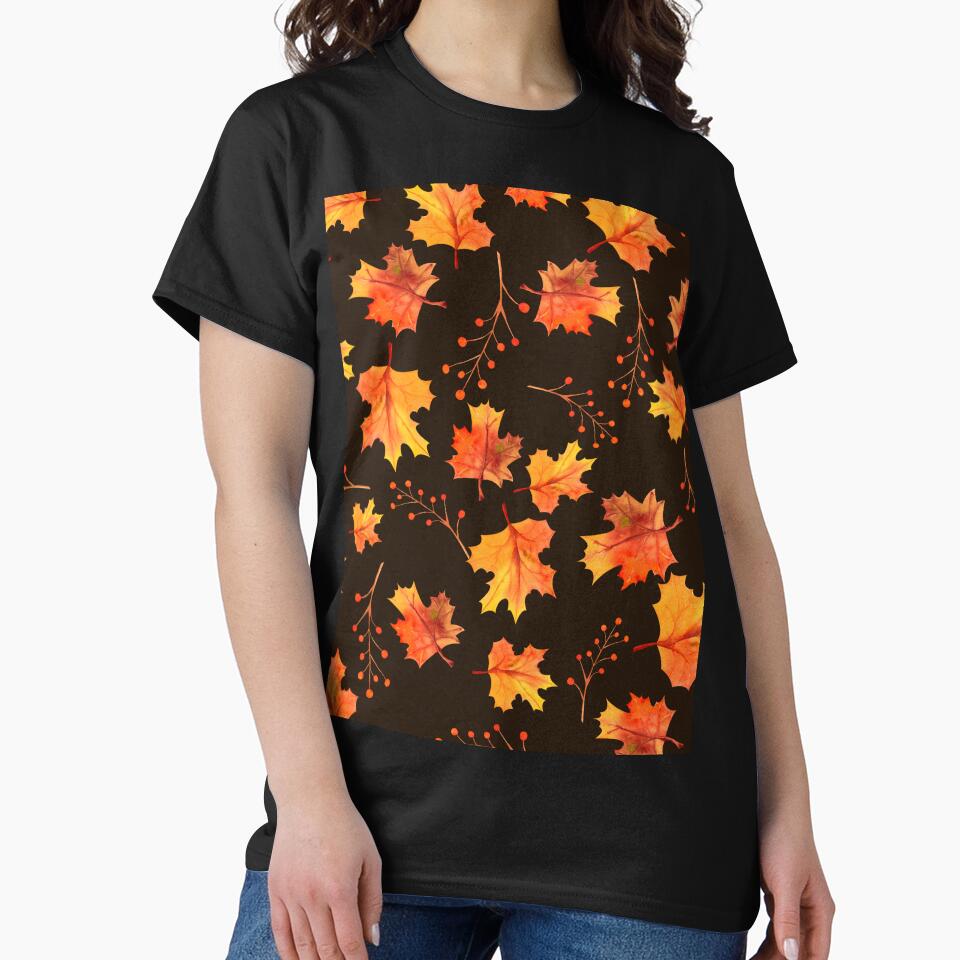 falling autumn leaves pattern by cutecrazytshirt