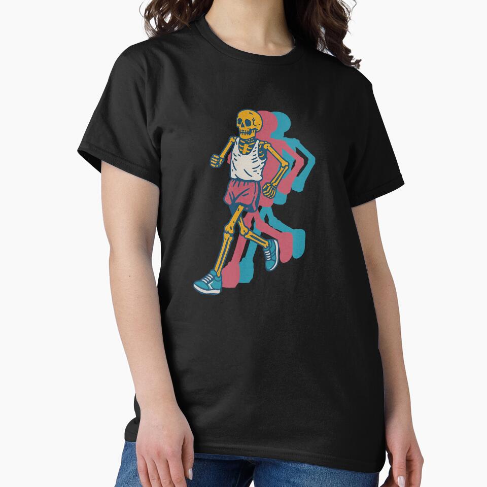 Funny Running Skeleton Cartoon by TeeARTHY
