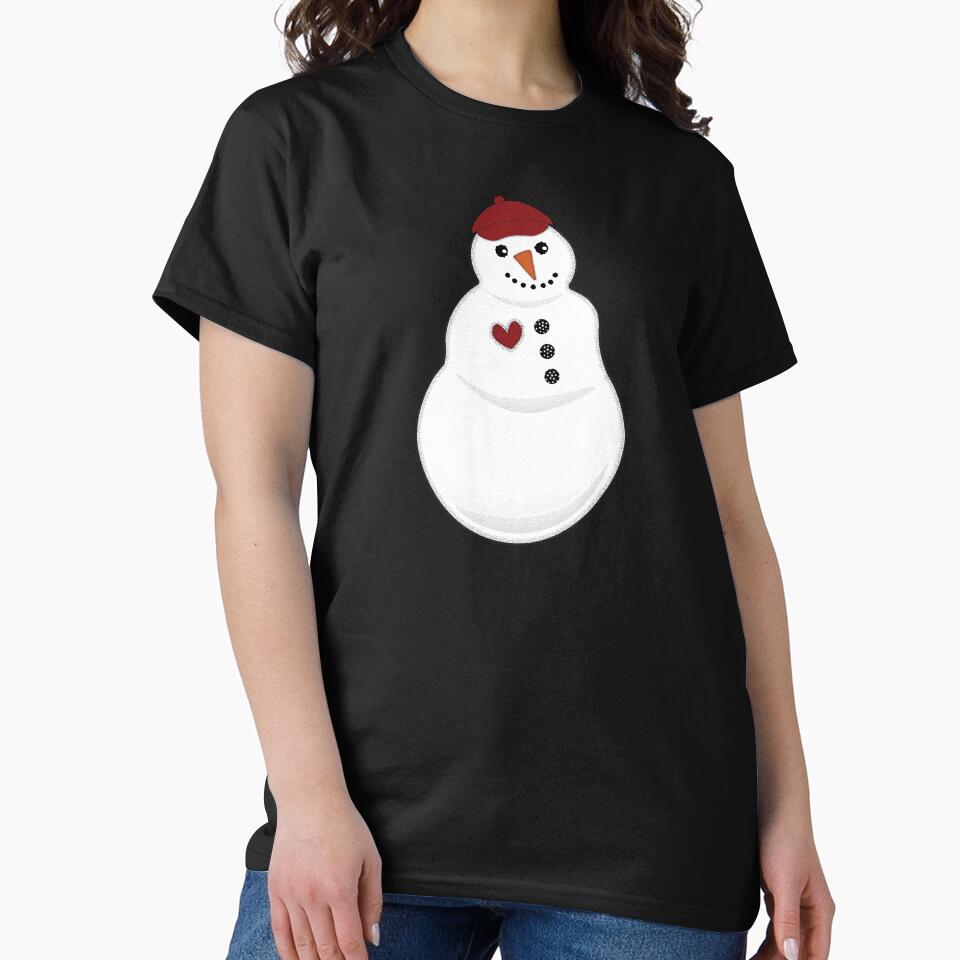 Handsome Snowman with Heart by Suzakara Designs