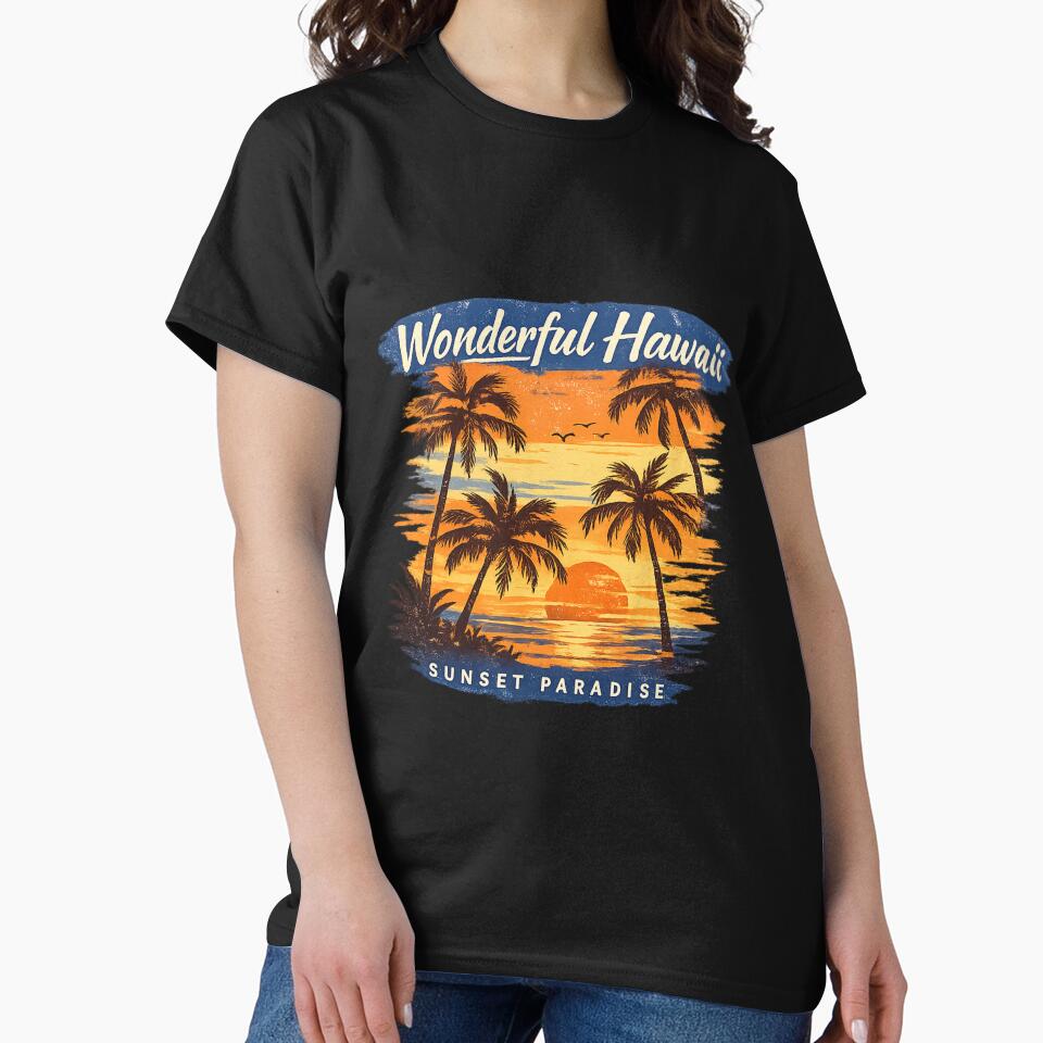 Wonderful Hawaii Sunset Paradise Retro Tropical Beach by Kevin Shearer