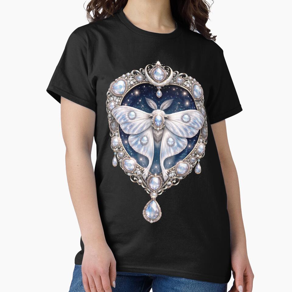 Moonstone Moth Oracle Gothic Luxury Sticker by ArcanePrintsxo