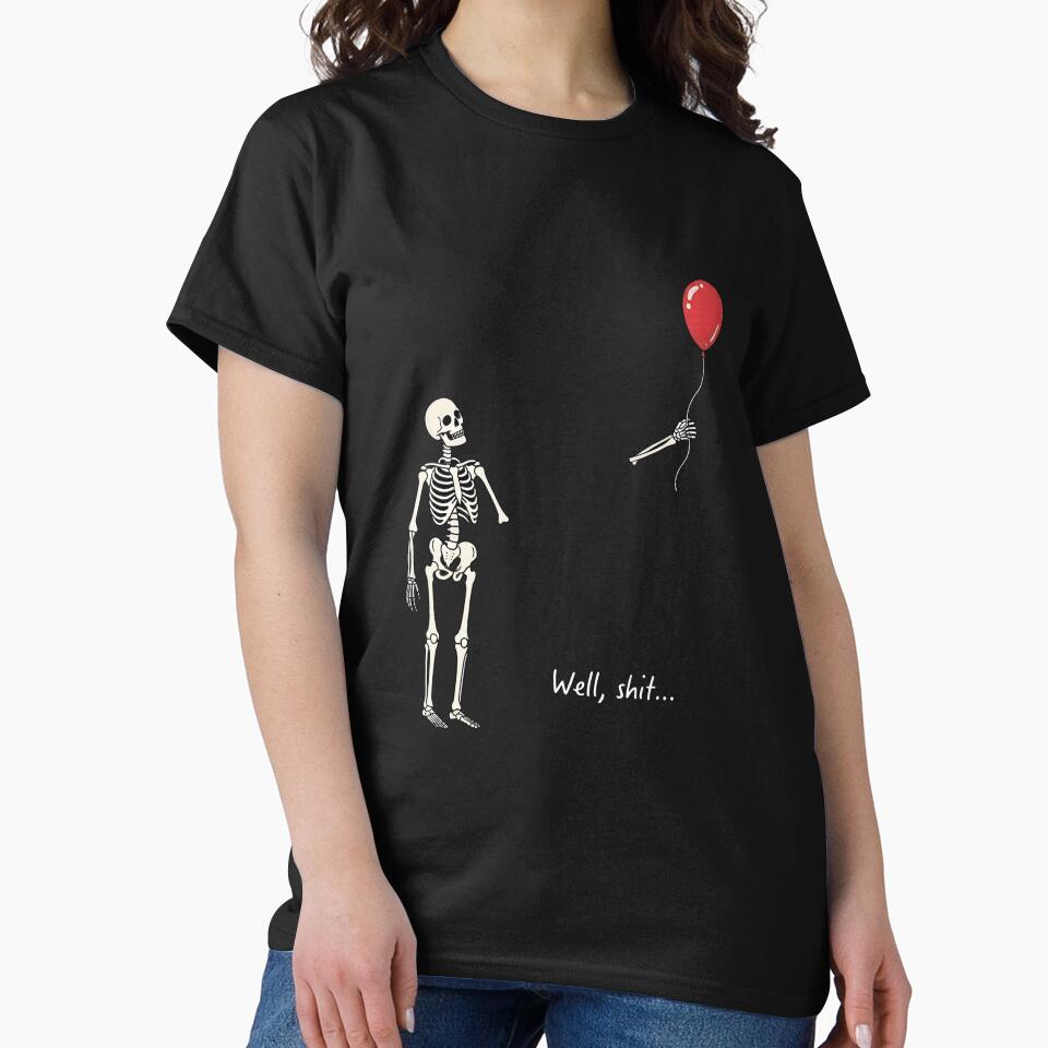 Well Shit Halloween Skeleton Balloon Cartoon by nryum