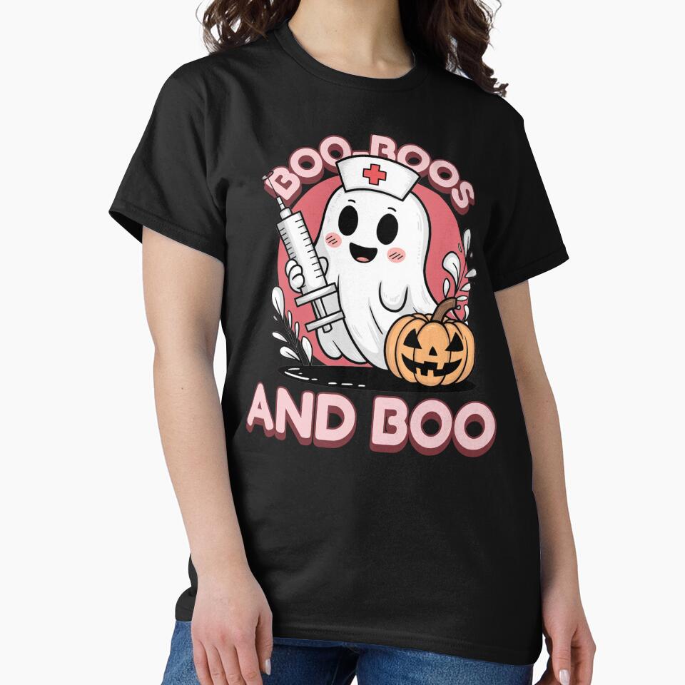 Boo-Boos And Boo Cute Funny Halloween Nurse by NoonMoonApparel