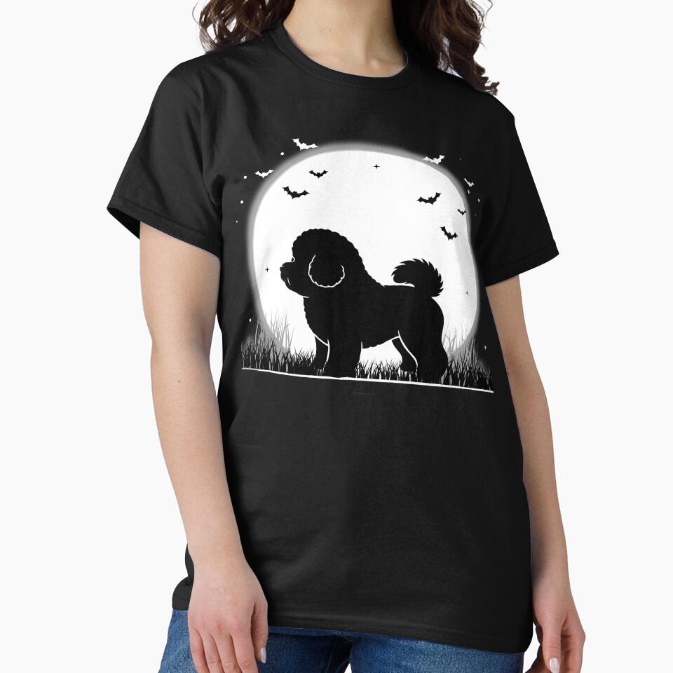 Bichon Frise Dog – Halloween Moon Silhouette by The Real Life Symphony