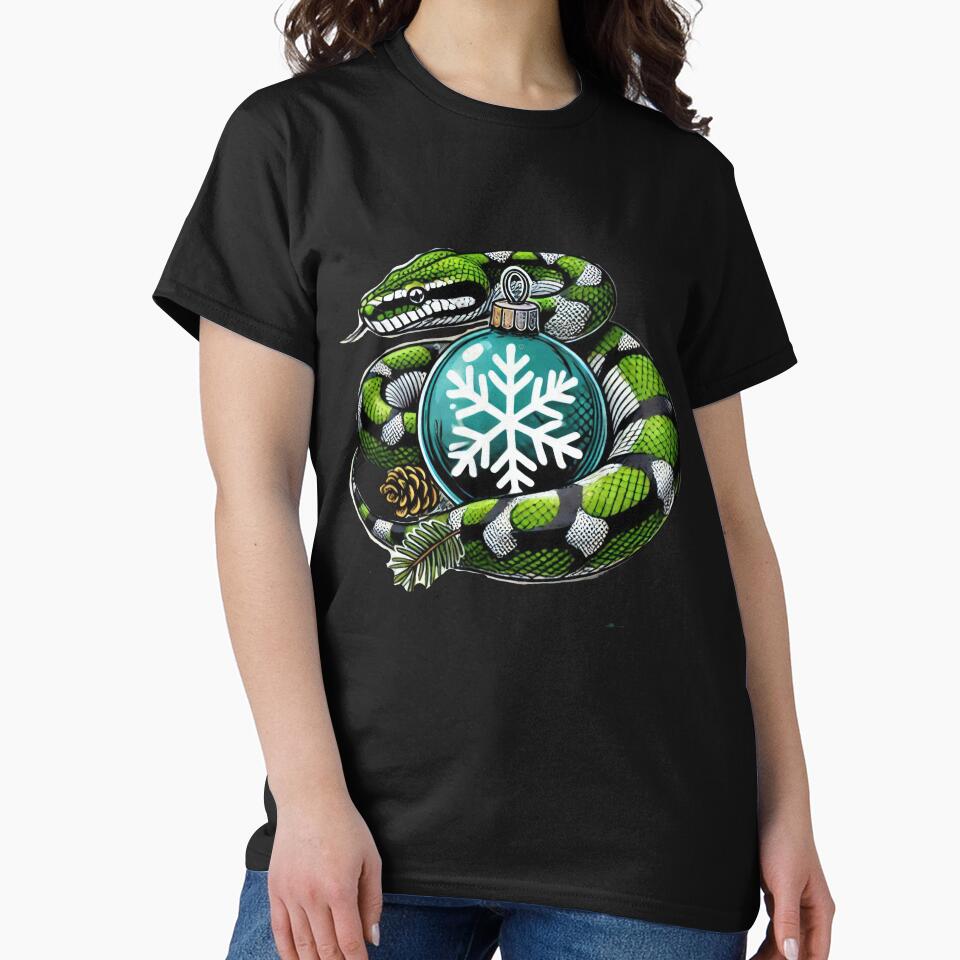 christmas green snake with Blue ball,christmas snake,christmas animals, ,christmas Vintage, by Expressions-Sel