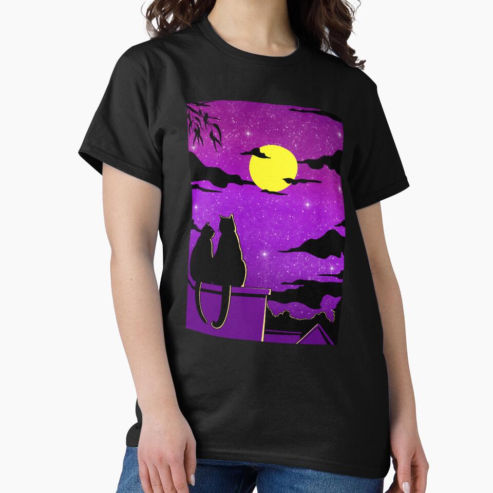 Cat Under the moon by Artthree