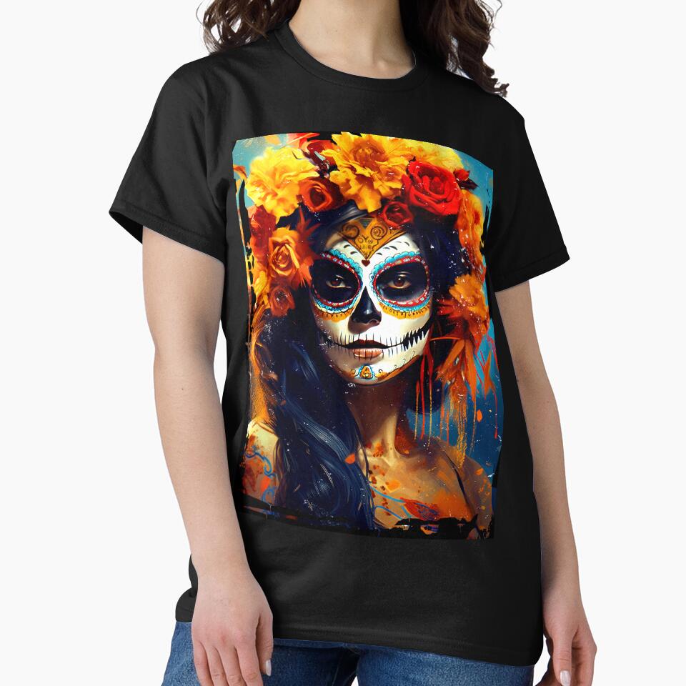 Day Of The Dead Colorful Sugar Skull Woman by DEC02
