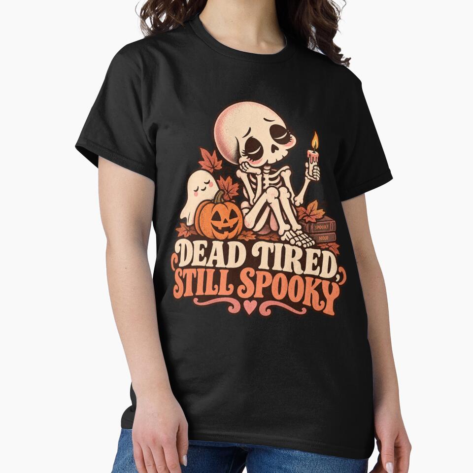 Dead Tired Still Spooky Skeleton Halloween by erumi