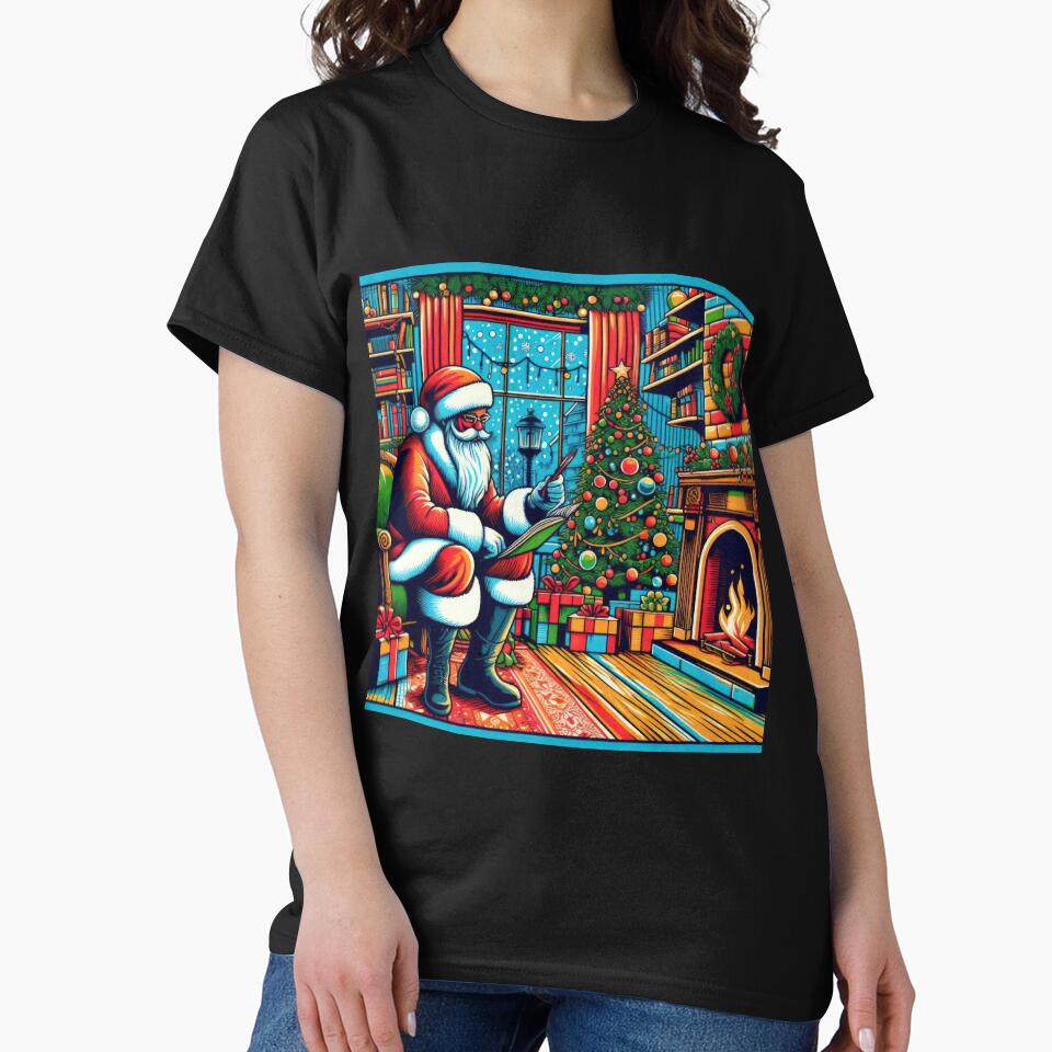 Christmas Vintage Santa Claus around the fireplace,Christmas Santa Claus,christmas retro,Christmas Vintage by Expressions-Sel