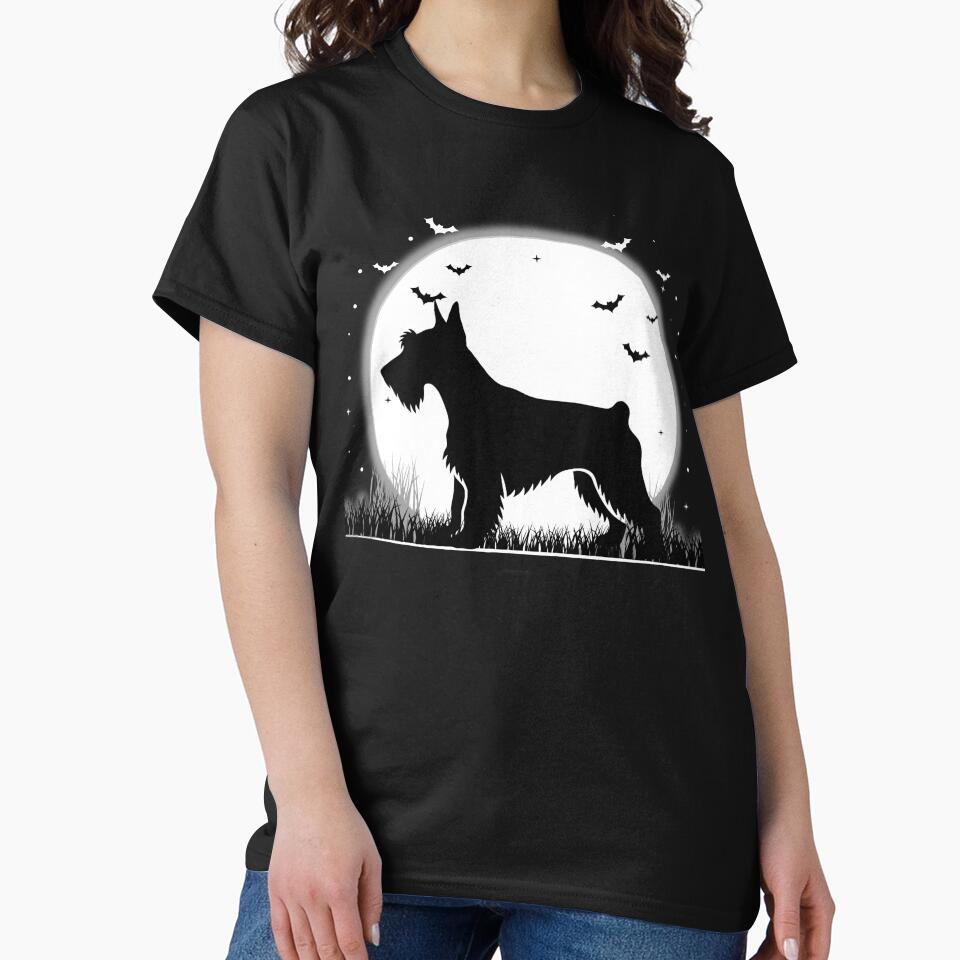Cesky Terrier Dog – Halloween Moon Silhouette by The Real Life Symphony