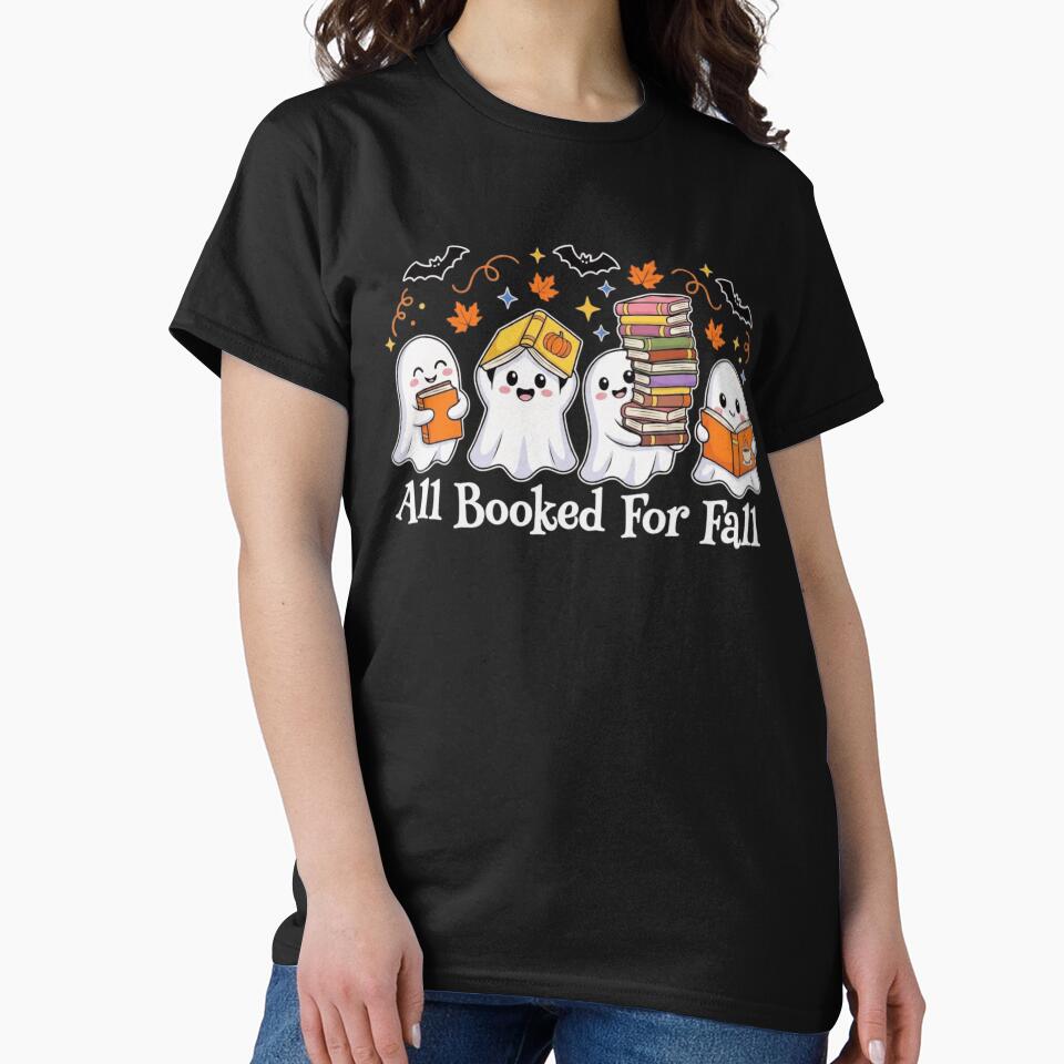 All Booked For Fall Cute Ghosts Book Lover Autumn Halloween by haitrieuic96