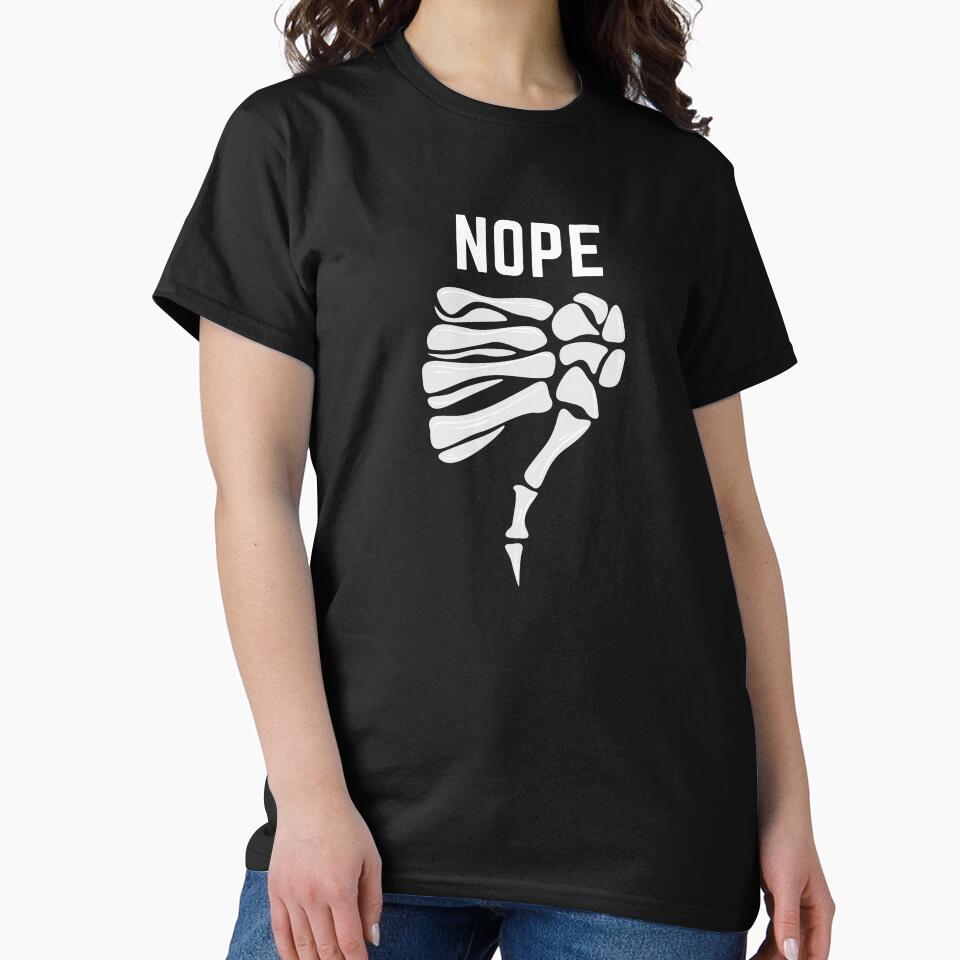 Nope Funny Halloween Skeleton by PX-clothing