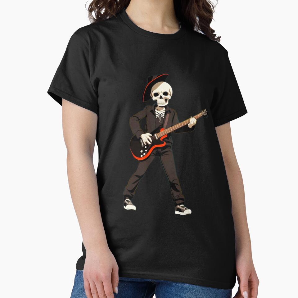 Funny Dancing Skull With Guitare by Clouth Clothing  ⭐⭐⭐⭐⭐