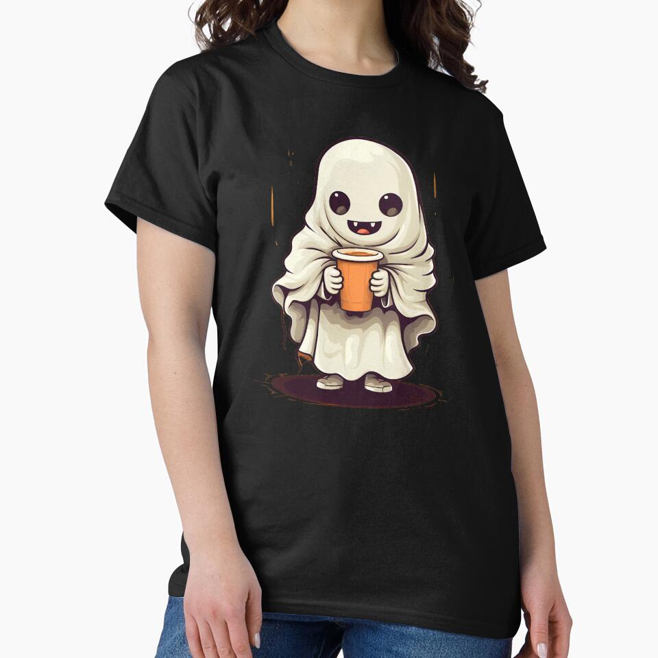 Cute Haloween Ghost With Pumpkin Spice Latte by AllAboutNejsus