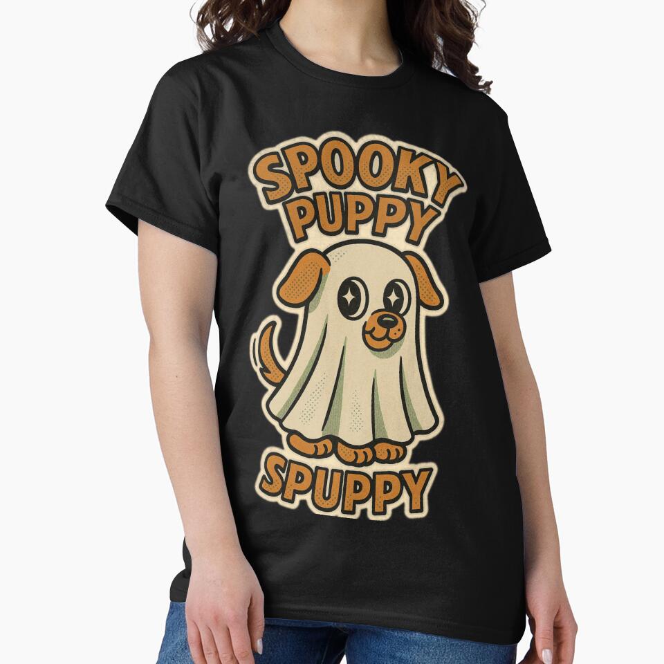 Retro Halloween Pets – Cute Halloween Dog Spooky Puppy Ghost Comic Art by JacobKAurumhead