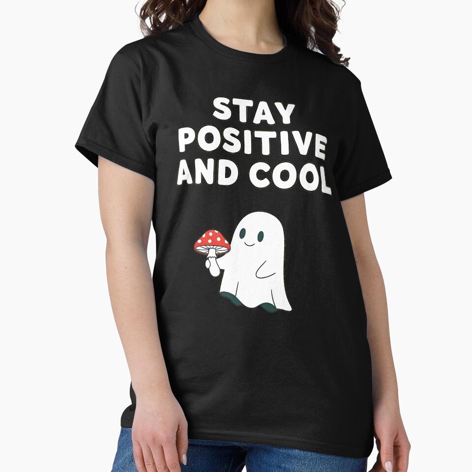 Stay Positive Ghost by Linework Studio