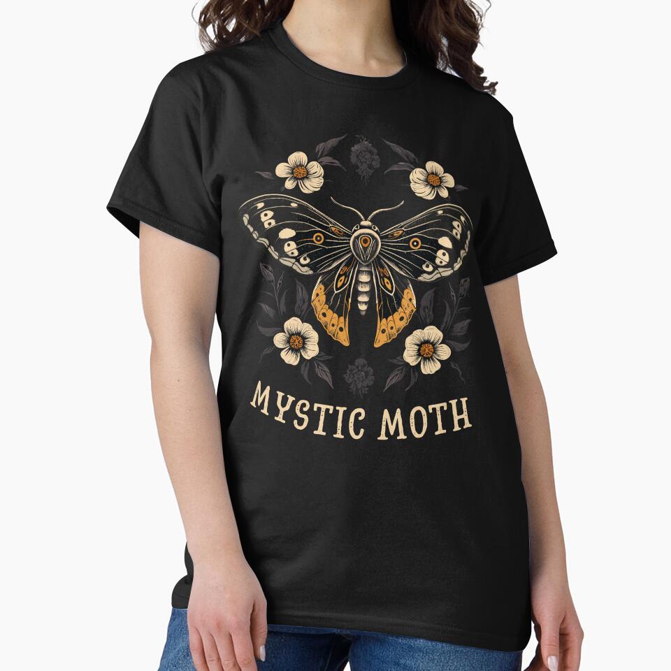 Death Moth With Flowers Mystic Moth Gothic Styled by CosyTeal