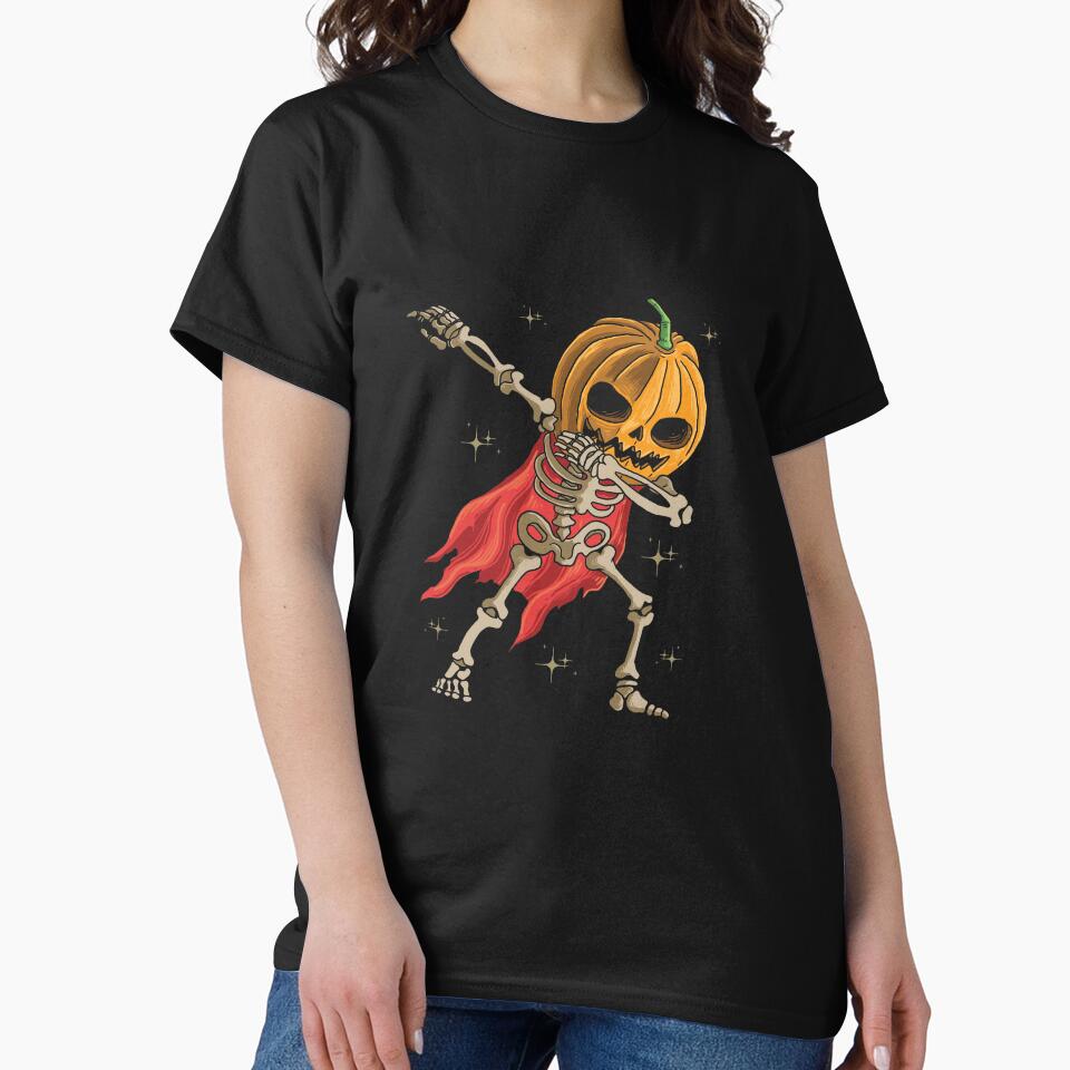 Dabbing Skeleton Halloween - Boo Dabbing Ghost Funny Halloween by Inkwell-TikNik