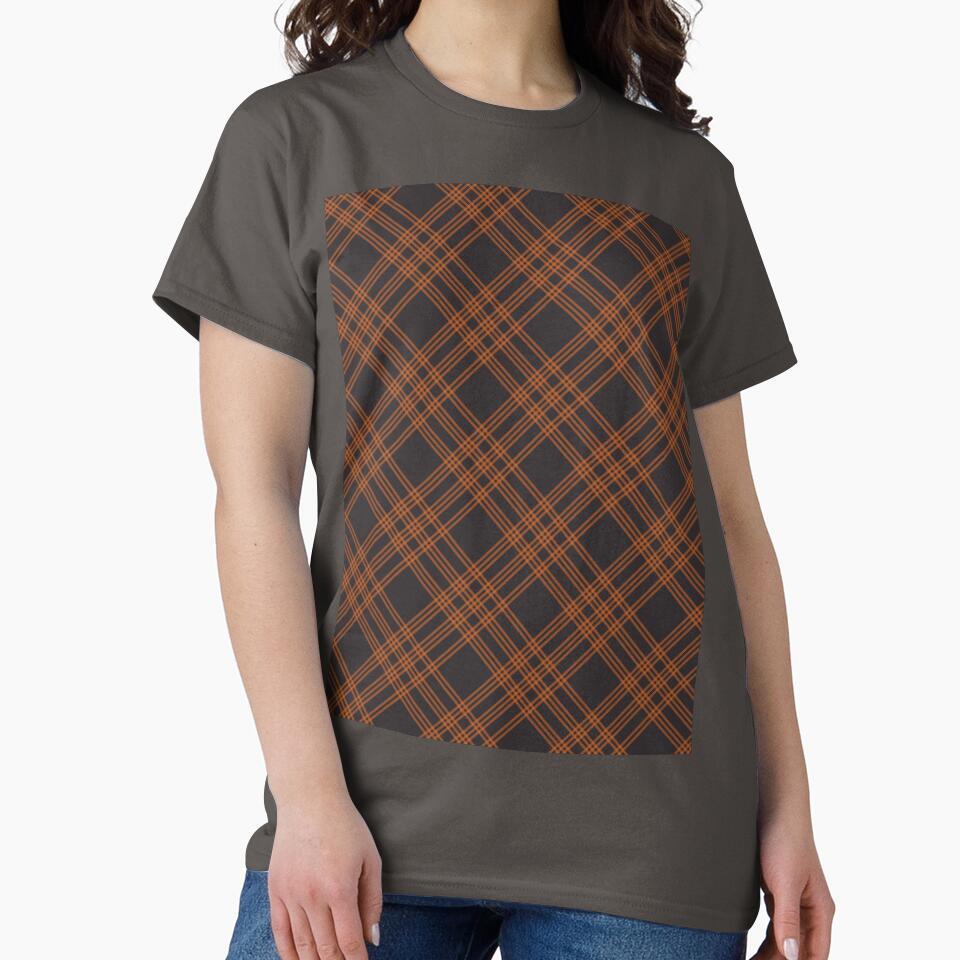 Diagonal Weave Feedsack Plaid in Brown + Orange by YesterdayColl