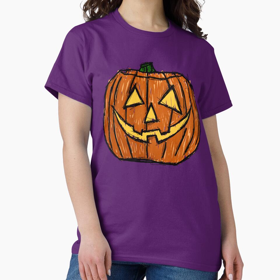 Dark and Gritty Jack o Lantern Carved Pumpkin in Color by Michael Stewart