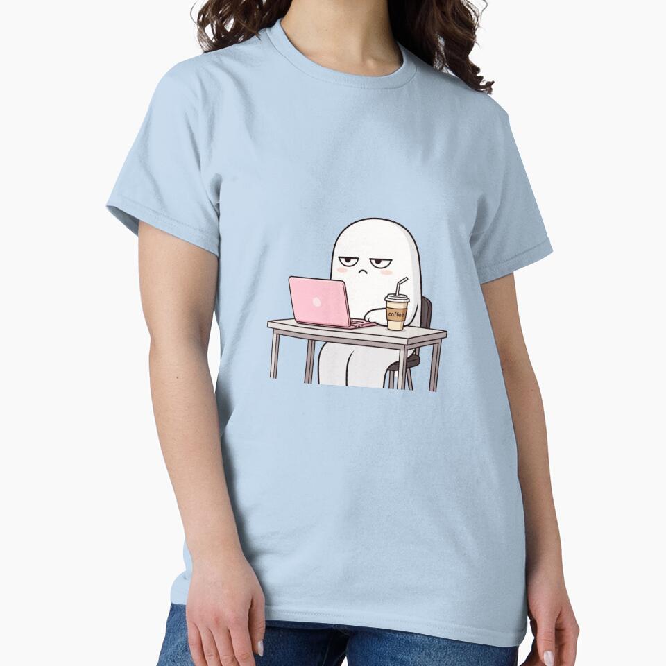 working ghost with coffee by yoyolam0326