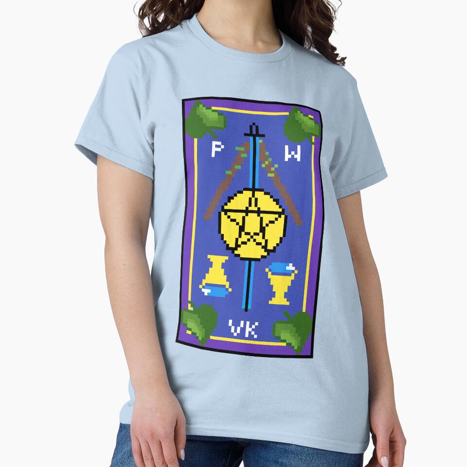 Wait, is this pixel art tarot? Blue - Back Card (Design for T-shirt, stickers and other accessories) by Pixel Waite