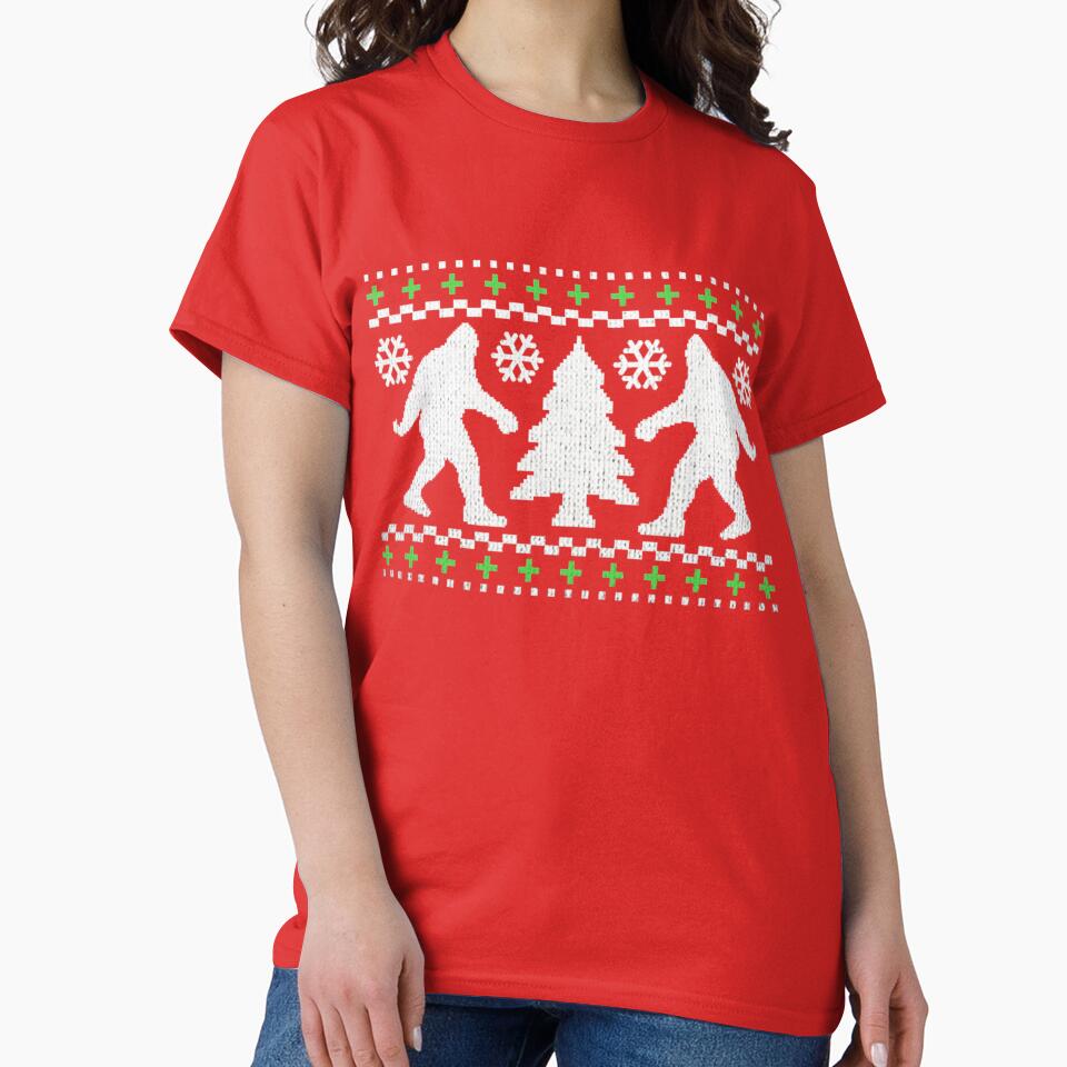 Ugly Holiday Bigfoot Christmas Sweater by ROBOTFACE T-Shirts