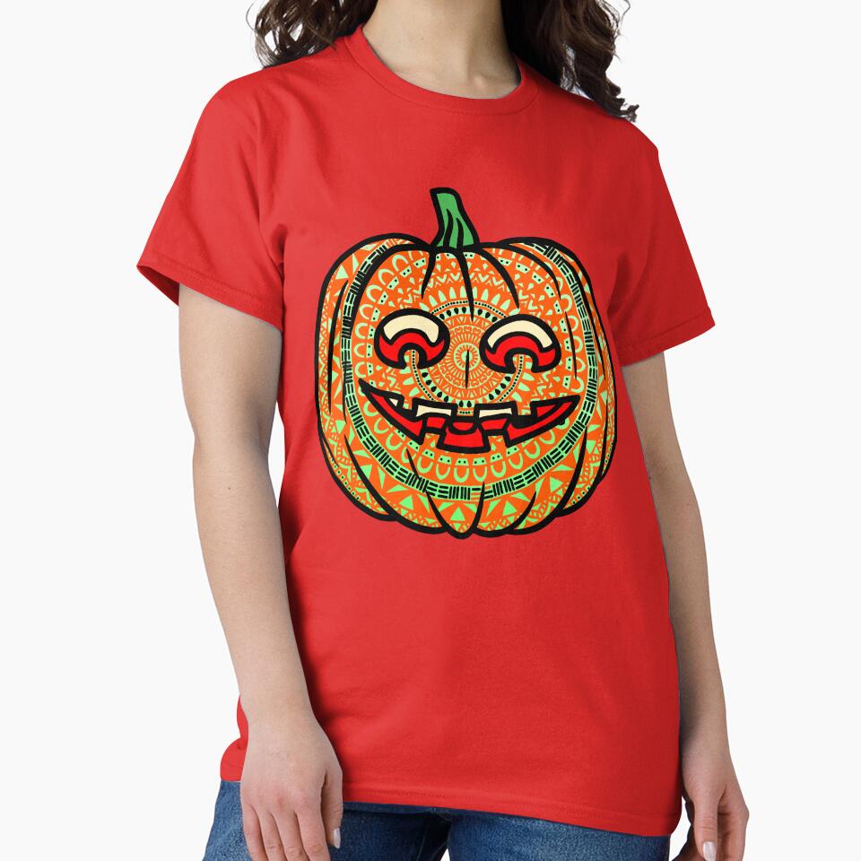 Carved halloween pumpkin mandala face evil spooky scary holiday by DivineMandala