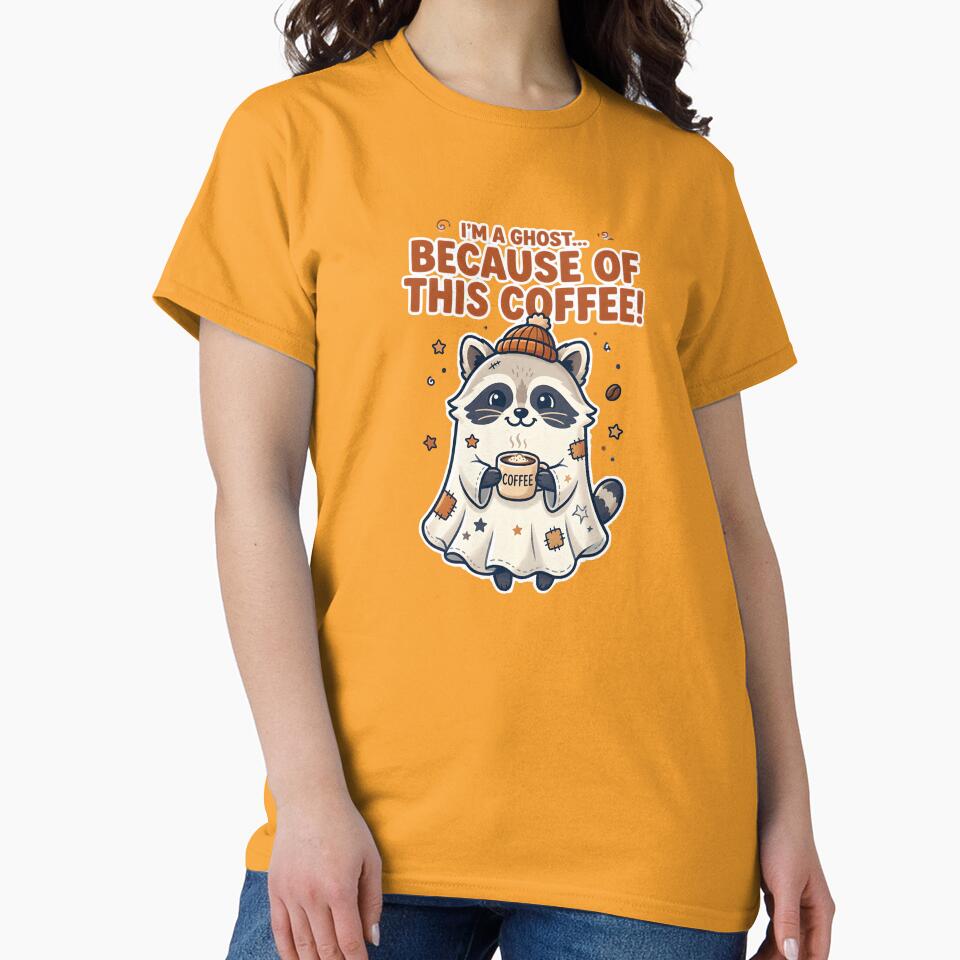 I'm a ghost...Because of this coffee! - Raccoon with Halloween coffee by ParadoxParadox
