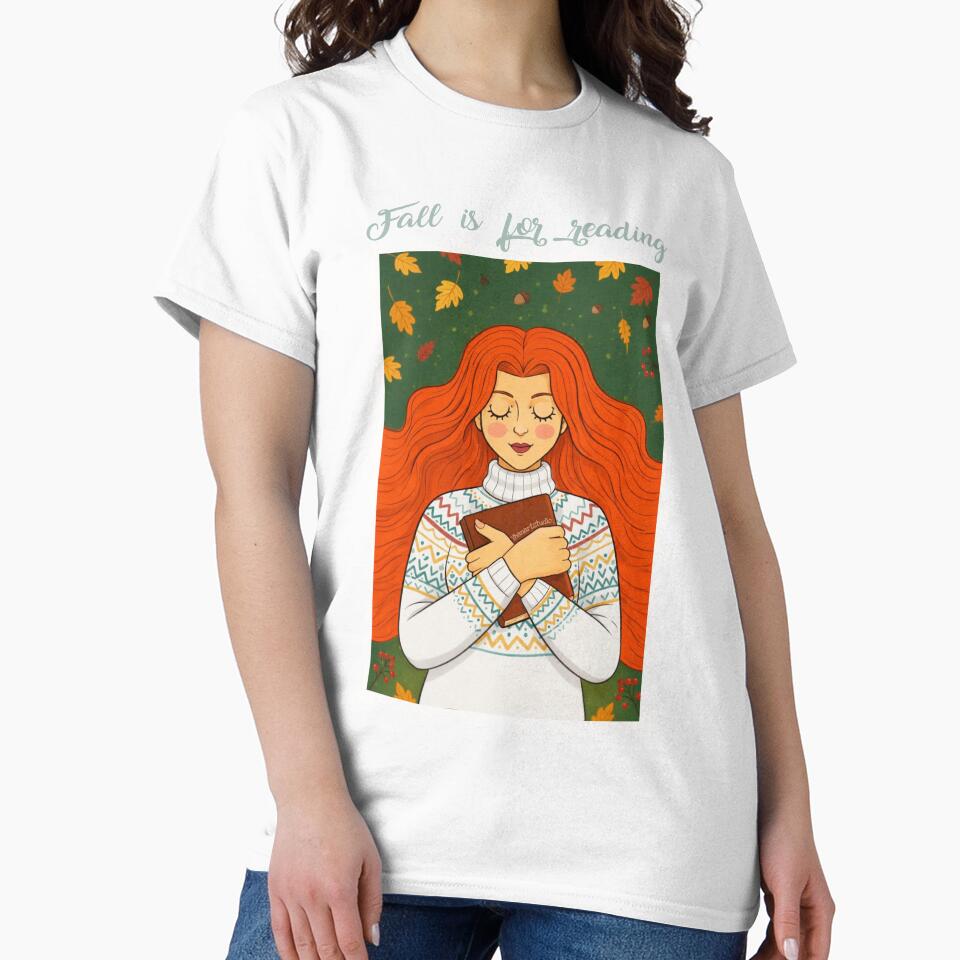 Fall is for reading, cozy girl by Yhanartstudio