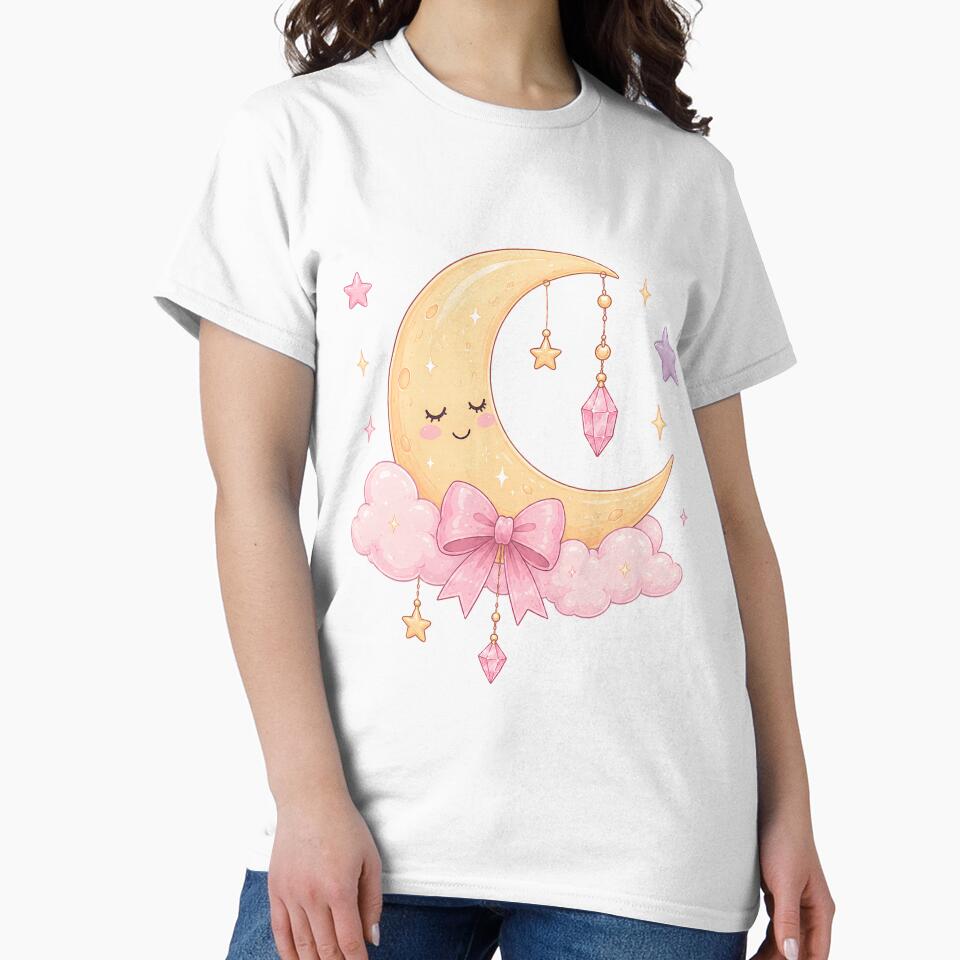 Celestial Moon | Pastel Pink Purple Crystal Magic by StrawberryStudio