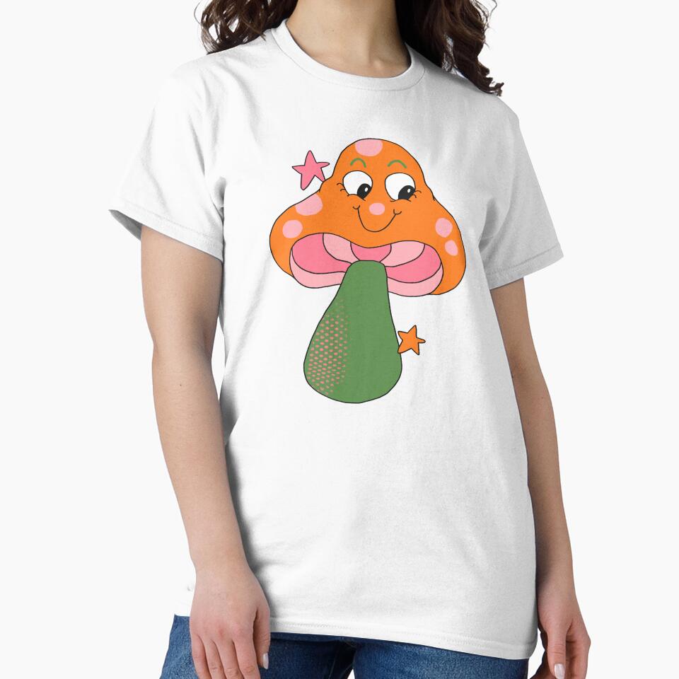 Happy Face Retro Mushroom (Orange) by yellowflowerhut