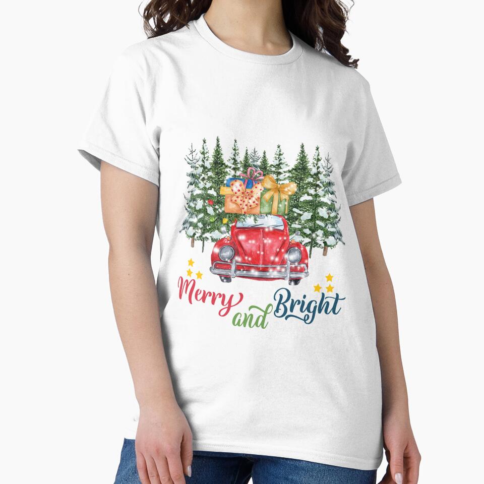 Merry and Bright car Merry Christmas, Christmas car. Snow christmas by Khalu