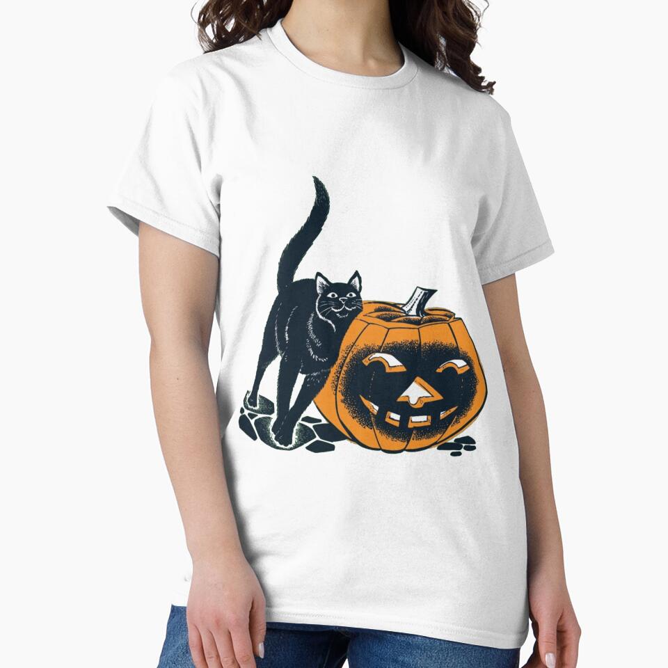 Black Cat and Carved Pumpkin by ketkidesign