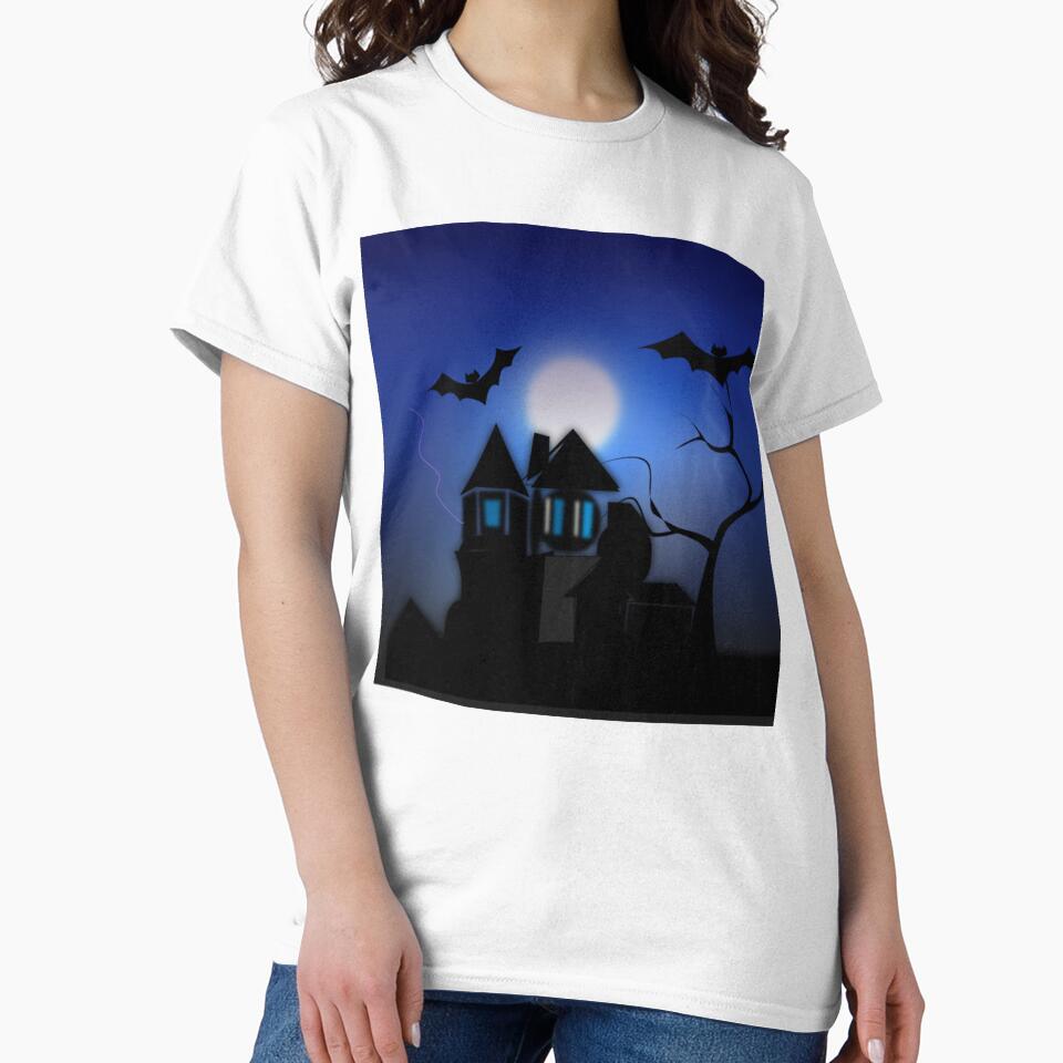 Vintage spooky halloweenteehaunted house by funnyhalloween