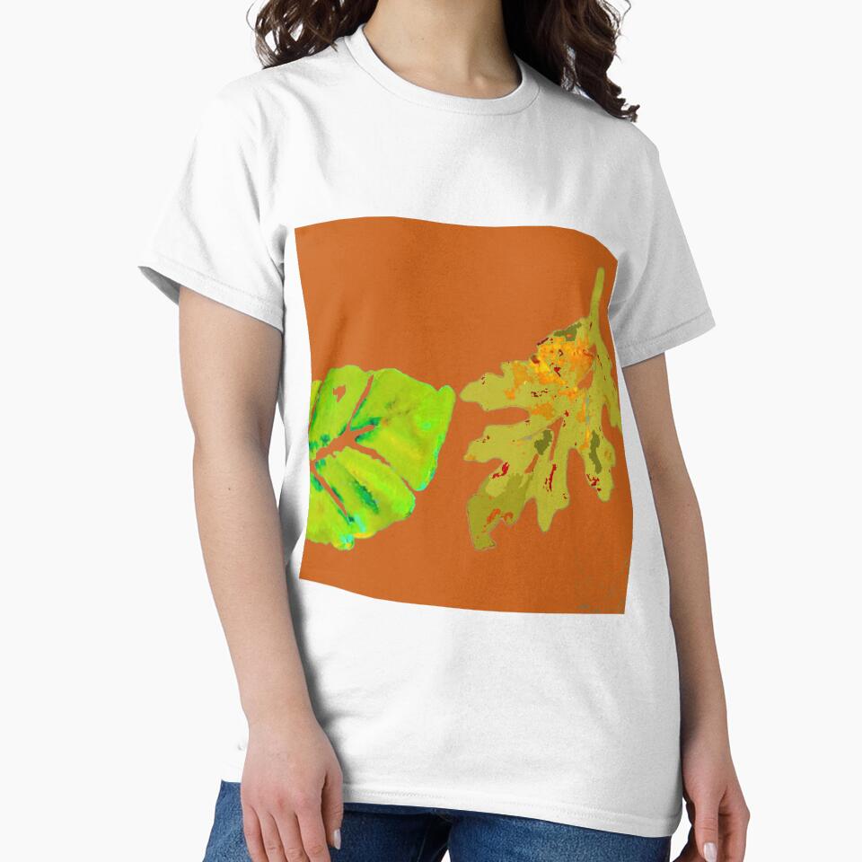 Fall Leaves painting with orange background by djrunnels