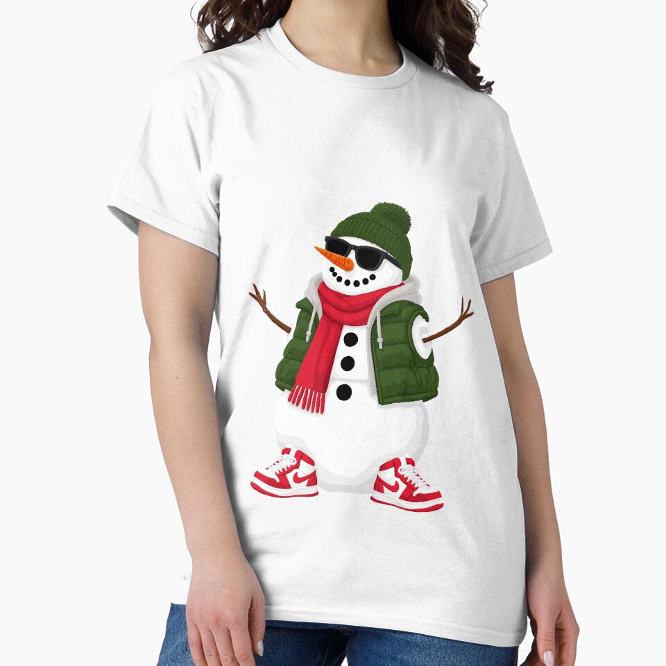 Cool Snowman in Sunglasses and Trainers Christmas Design by The Home Of Pink Peach