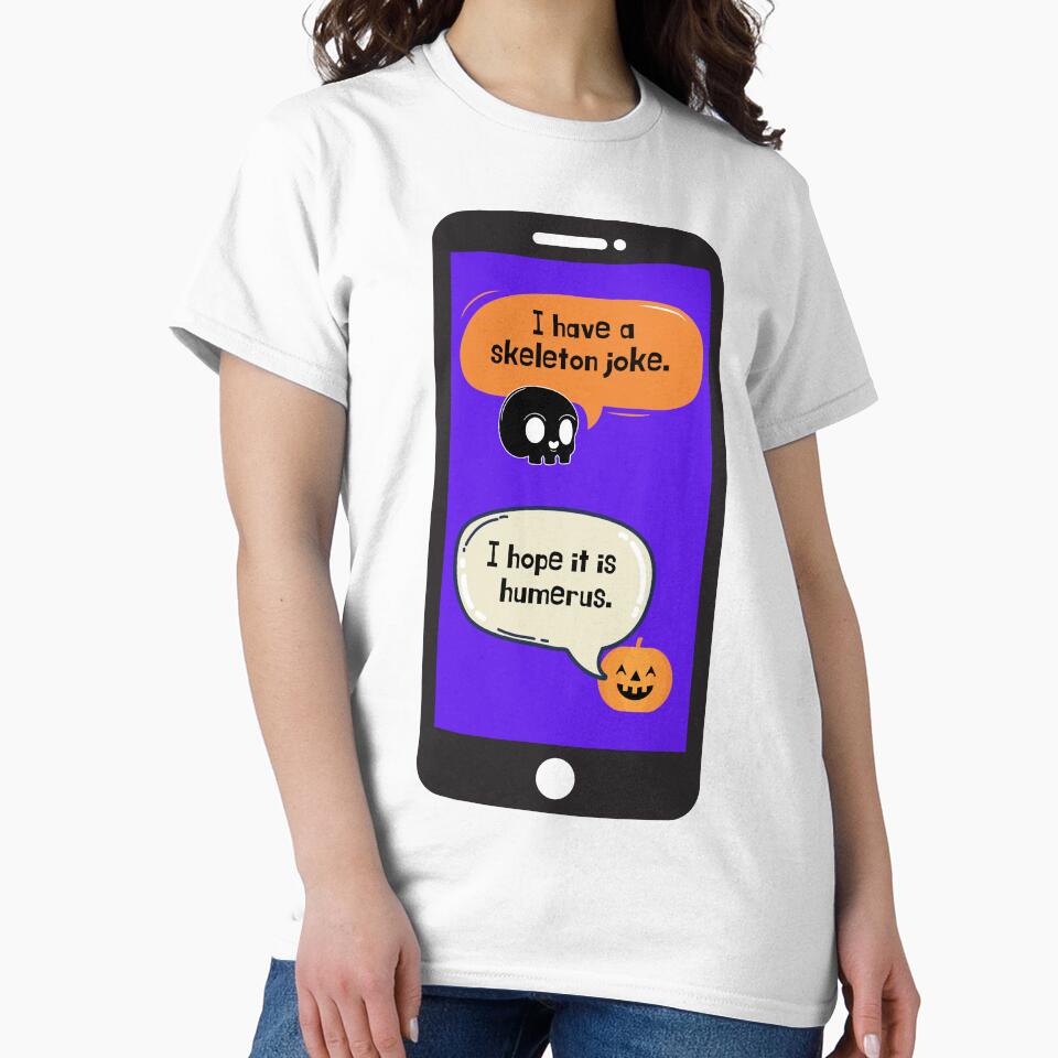 Funny Skeleton Halloween Pun Joke by Designs By YL