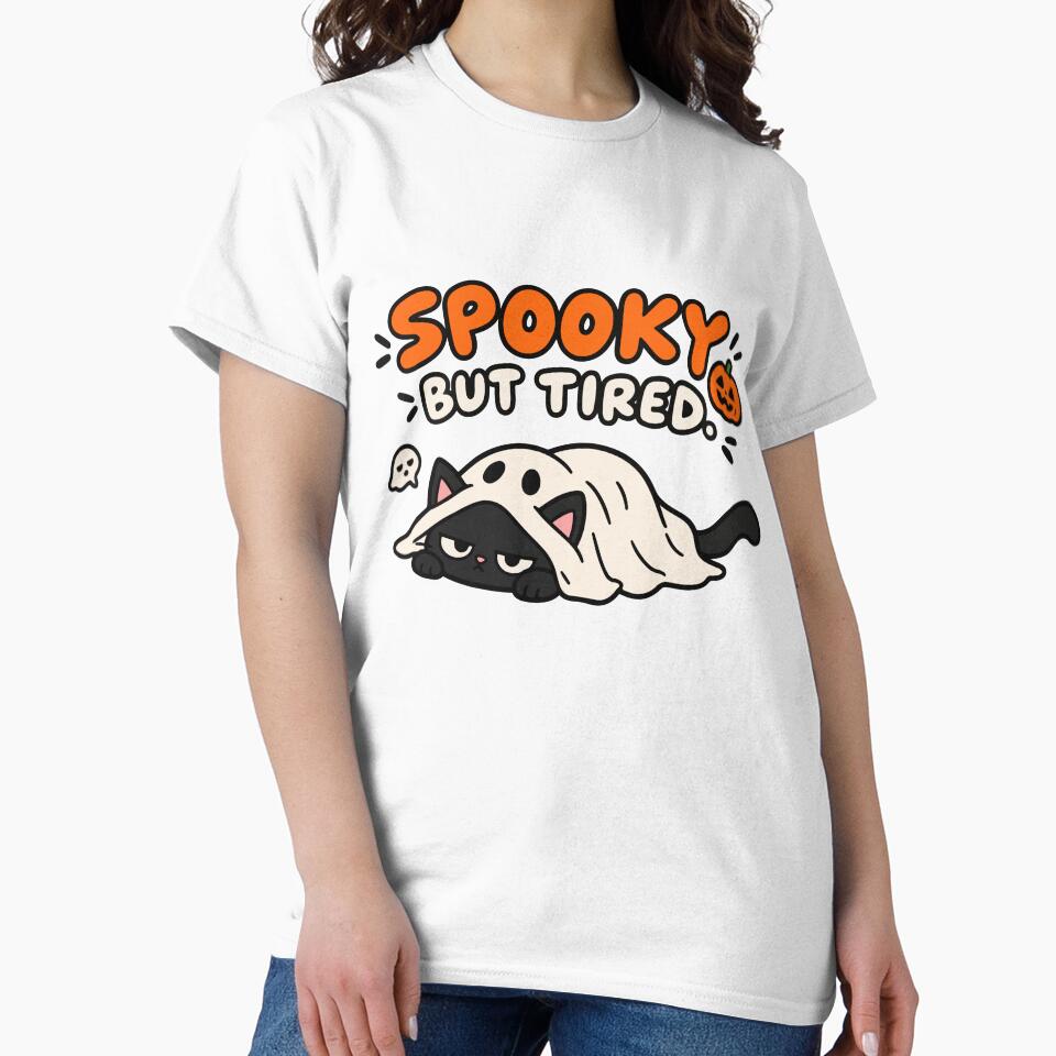 Spooky But Tired Cute Halloween Cat Ghost Costume by MewMade