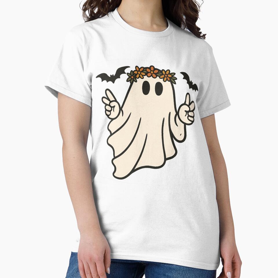 cute Hippie Ghost for Womens Halloween gift, Spooky Season by LuxeGraphix