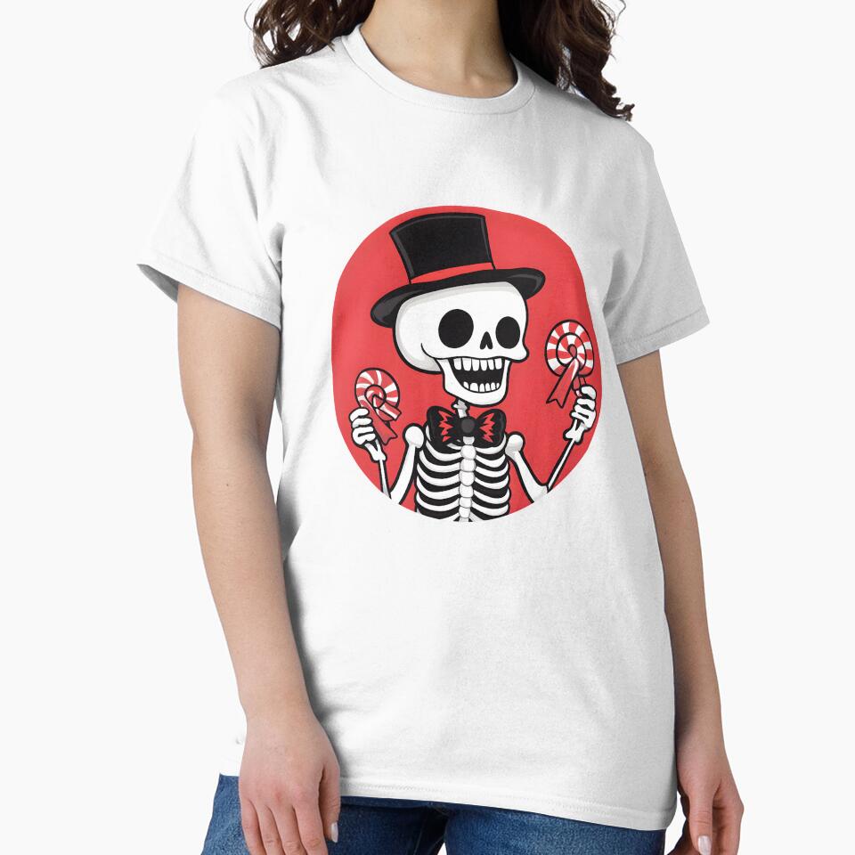 Skeleton with Candy Canes and Top Hat by CharmingQuill